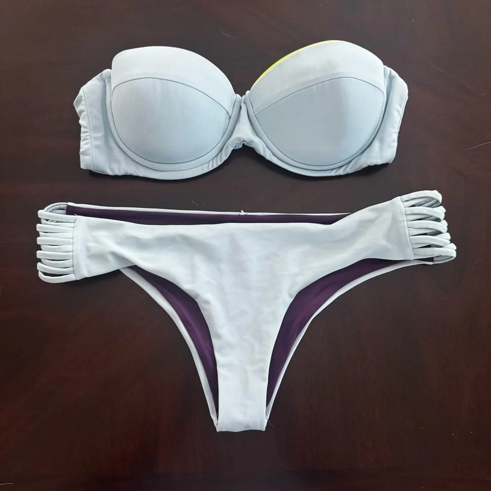 Zinke Bikini Top Small Neon Trim‎ + Bikini Bottoms Small Set